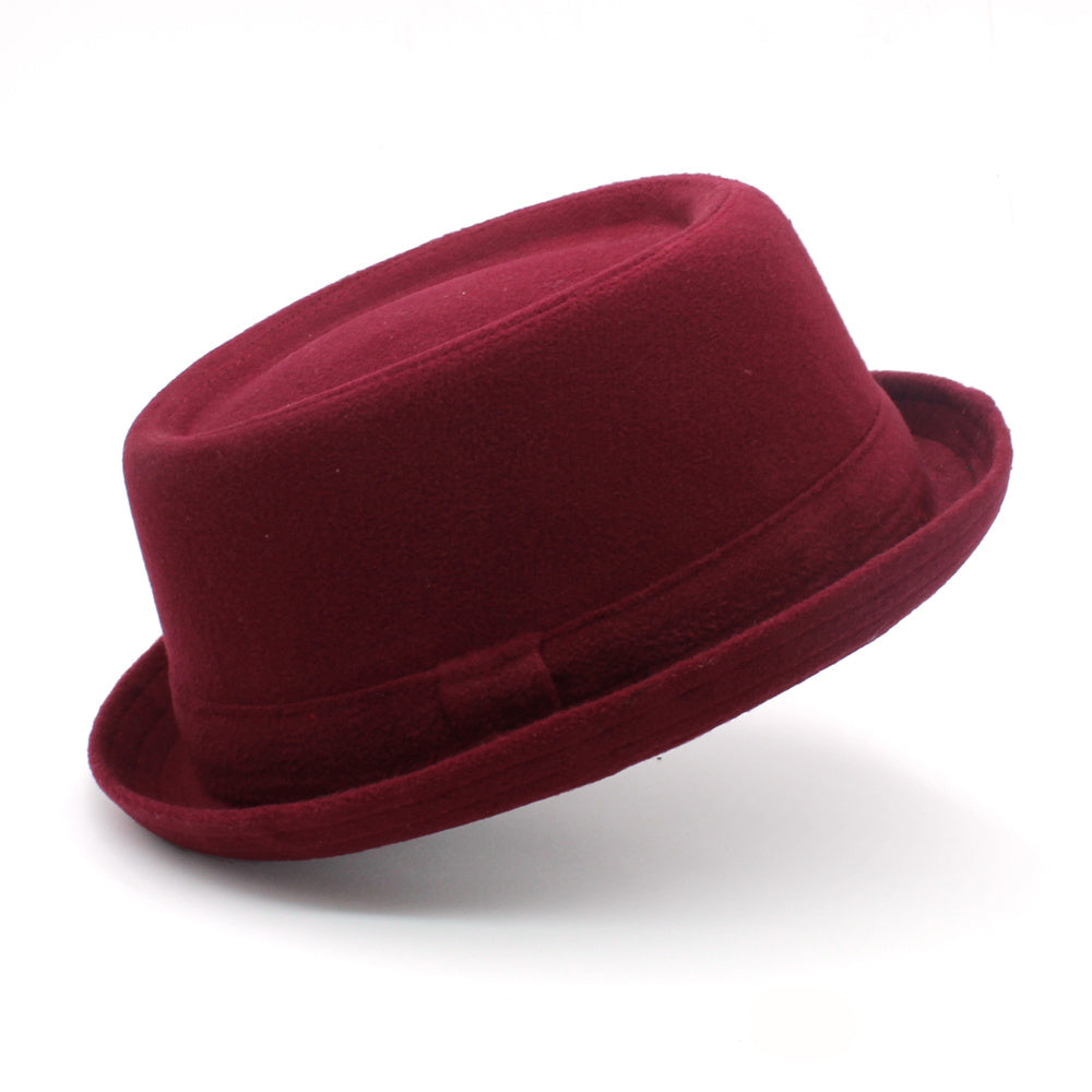 Men's Retro Head Circumference Adjustable Flat Top Fedora Hat