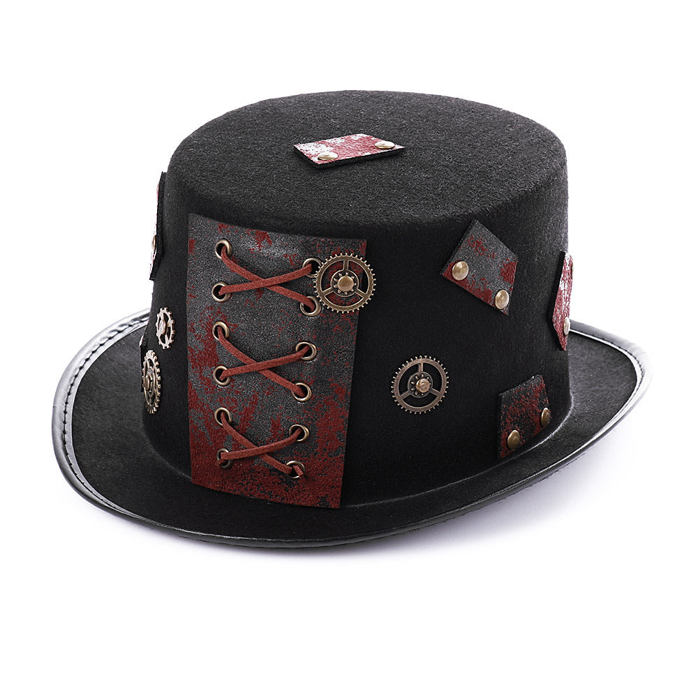 Halloween Props Heavy Metal Top Retro Gothic Steampunk Hat