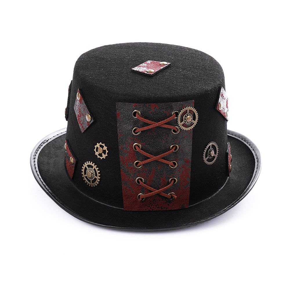 Halloween Props Heavy Metal Top Retro Gothic Steampunk Hat