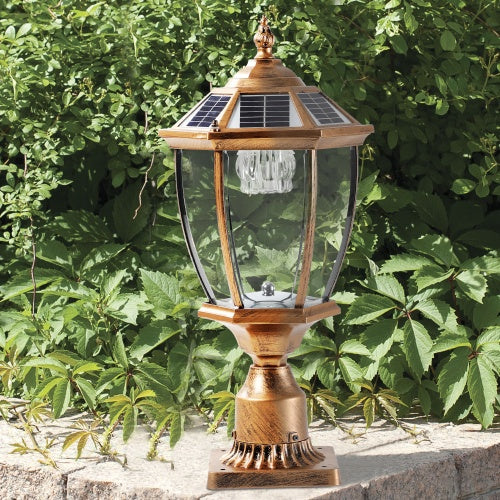 Vintage Gold Solar Pillar Headlight With Dimmable LED 1-Pack Unavailable Platforms- Temu