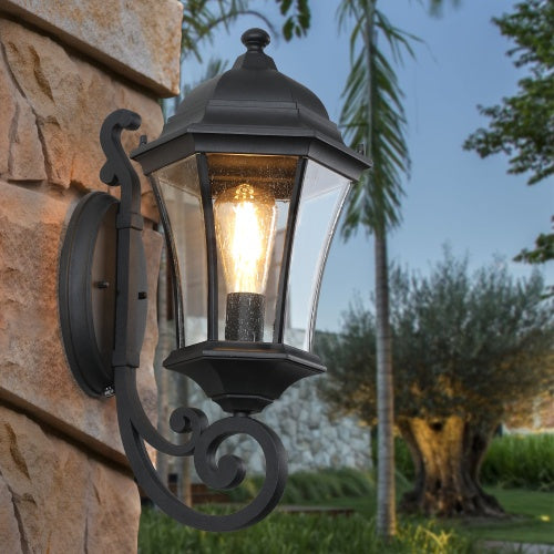 Outdoor Waterproof Glass Retro Wall Light Support Many Types Of Bulbs -2 Packs With Light Sensing Unavailable Platform- Temu