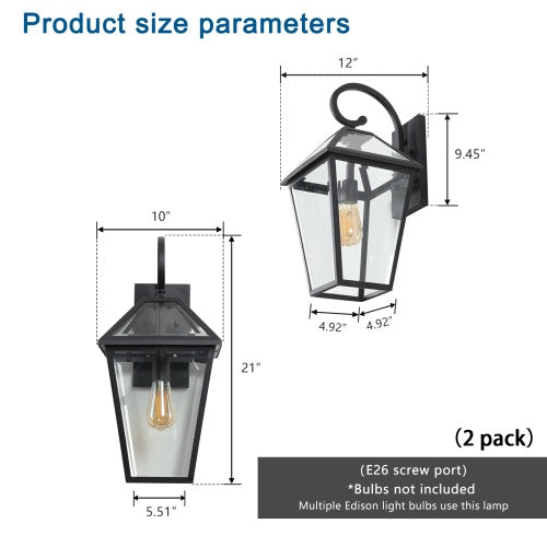Modern Outdoor Waterproof Wall Lights Support Many Types Of Bulb-2 Packs Unavailable Platform- Temu