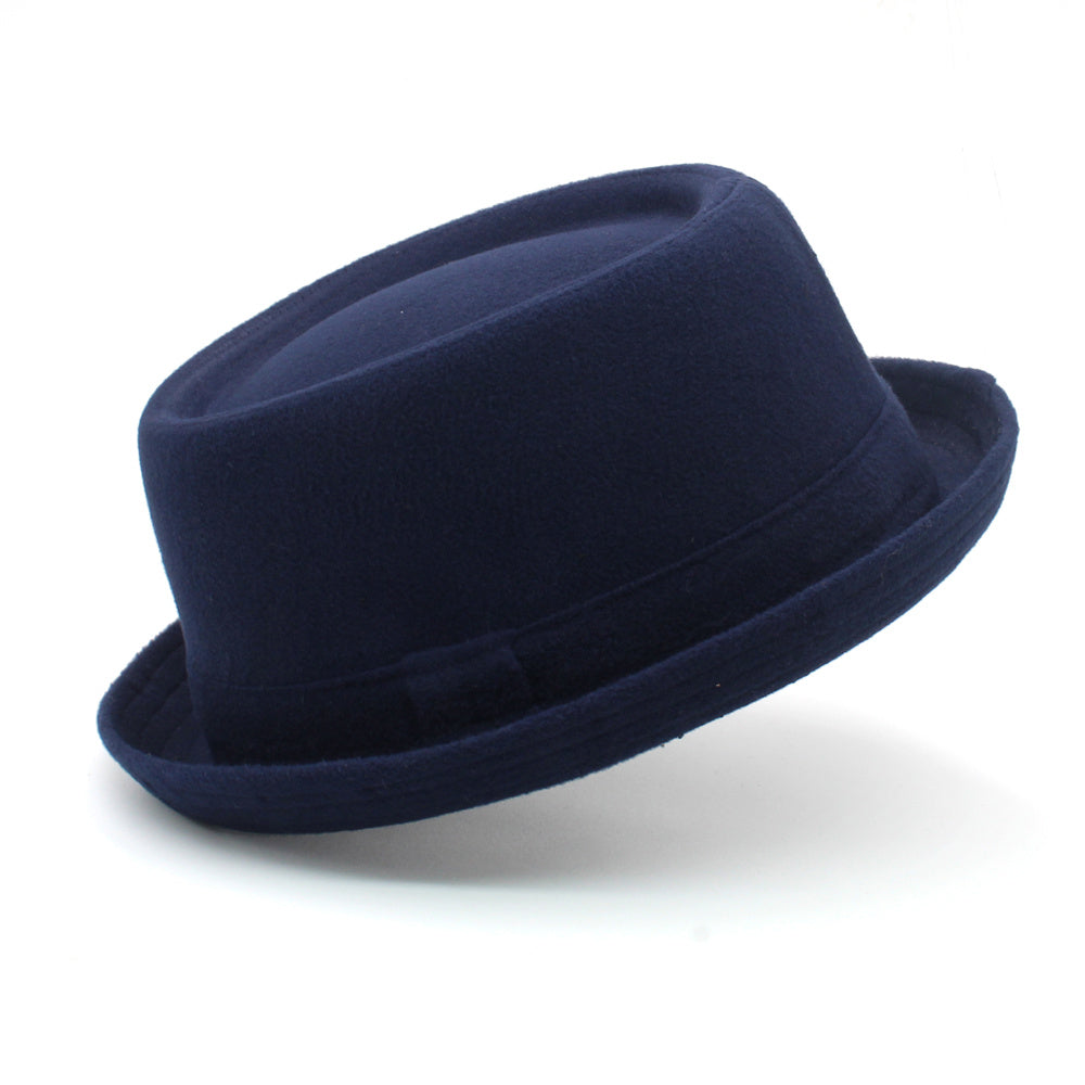Men's Retro Head Circumference Adjustable Flat Top Fedora Hat