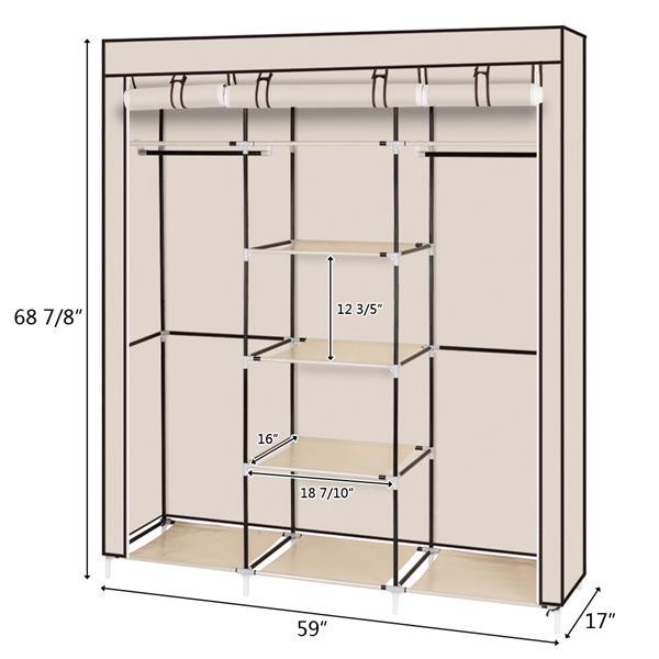 Non Woven Wardrobe With 5 Layers And 9 Compartments
