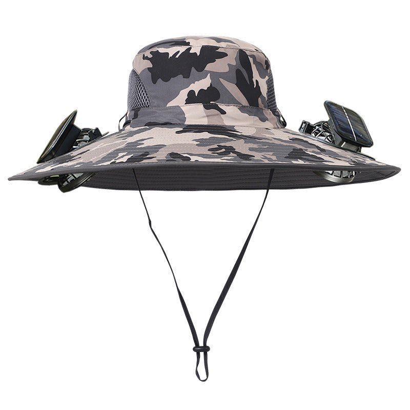 Twin Fan Solar Rechargeable Electric Fan Sun-shade Sun Protection Hat