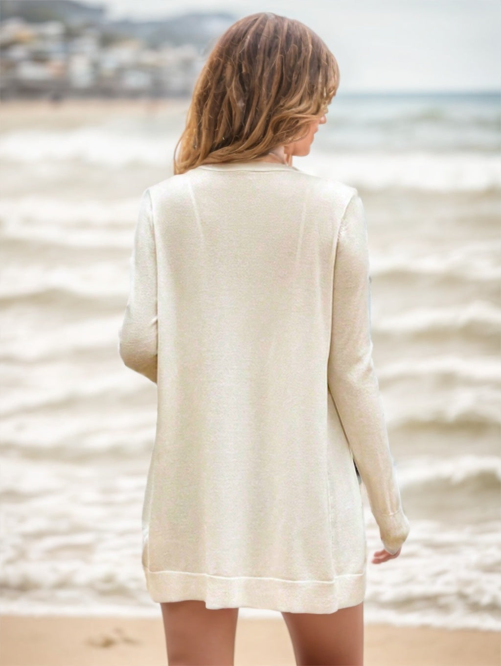 Open Front Drop Shoulder Duster Cardigan,Long Sleeve Tops