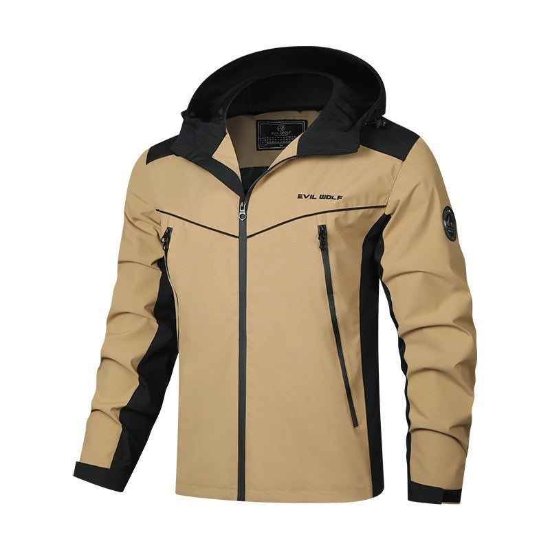 Hooded Men's Outdoor Windproof Shell Jacket
