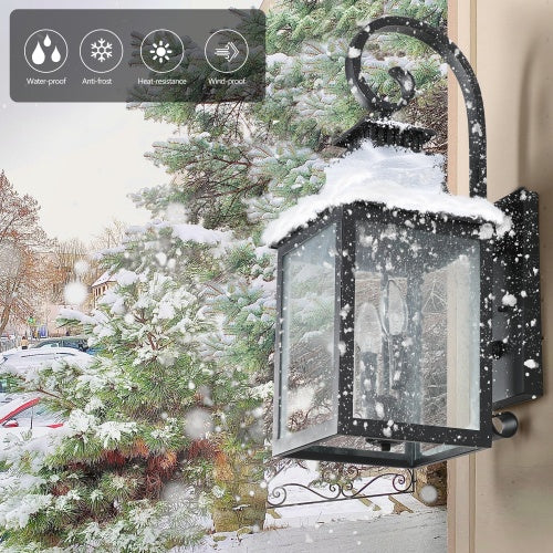 Large Outdoor Wall Light With Glass Supports Many Types Of Bulbs In 1 Pack Unavailable Platforms- Temu