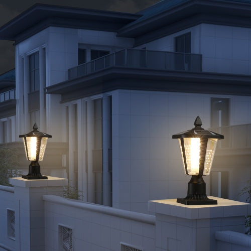 Solar Pillar Headlights With Dimmable LEDs - 2 Packs Unavailable Platforms- Temu