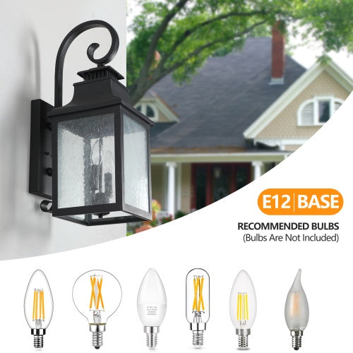 Large Outdoor Wall Light With Glass Supports Many Types Of Bulbs In 1 Pack Unavailable Platforms- Temu