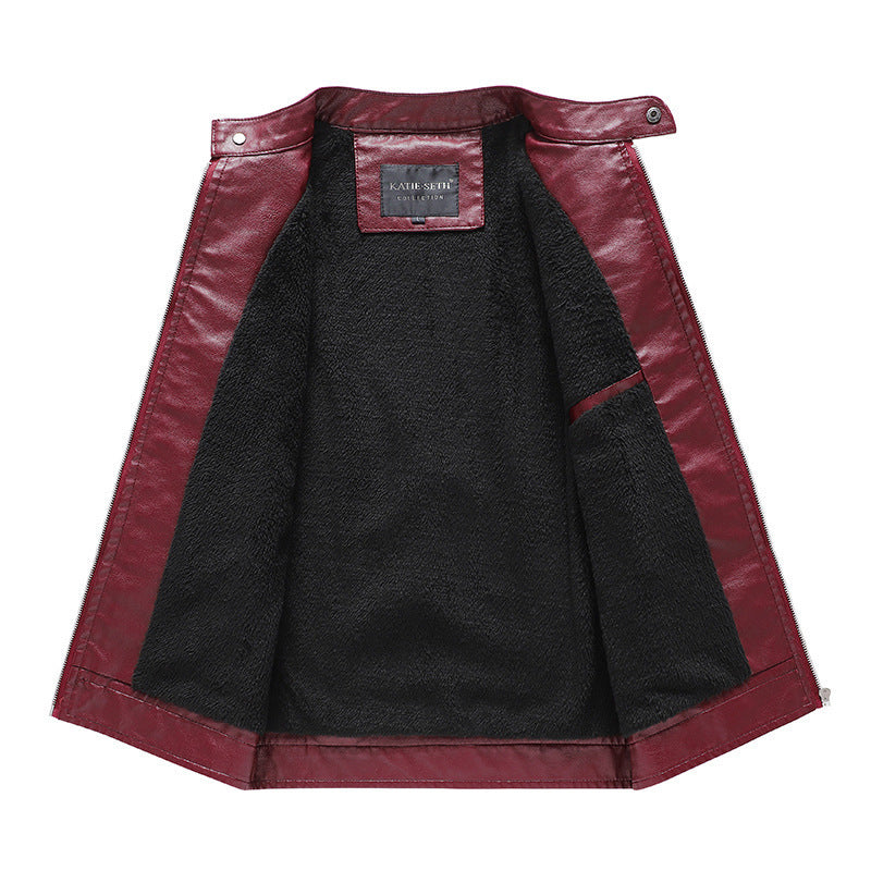 Motorcycle Leather Coat For Men Autumn And Winter New Men