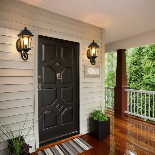 Outdoor Waterproof Glass Retro Wall Light Support Many Types Of Bulbs -2 Packs With Light Sensing Unavailable Platform- Temu