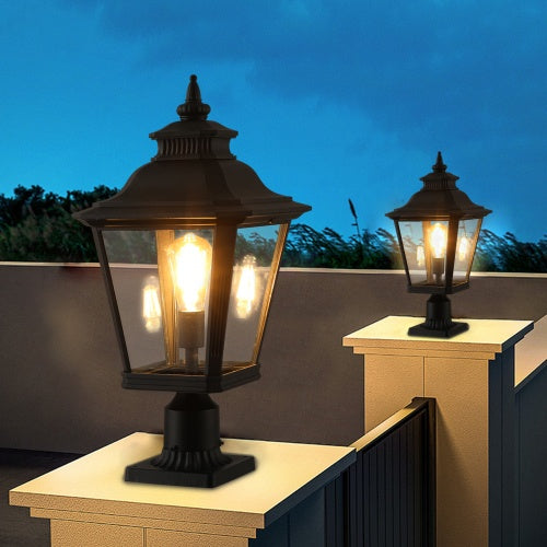 Outdoor Glass Pillar Headlights Support Many Types Of Bulbs-2 Packs Unavailable Platforms- Temu