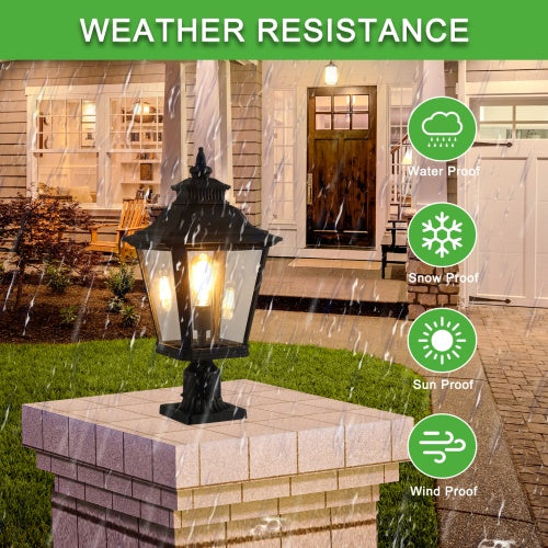Outdoor Glass Pillar Headlights Support Many Types Of Bulbs-2 Packs Unavailable Platforms- Temu