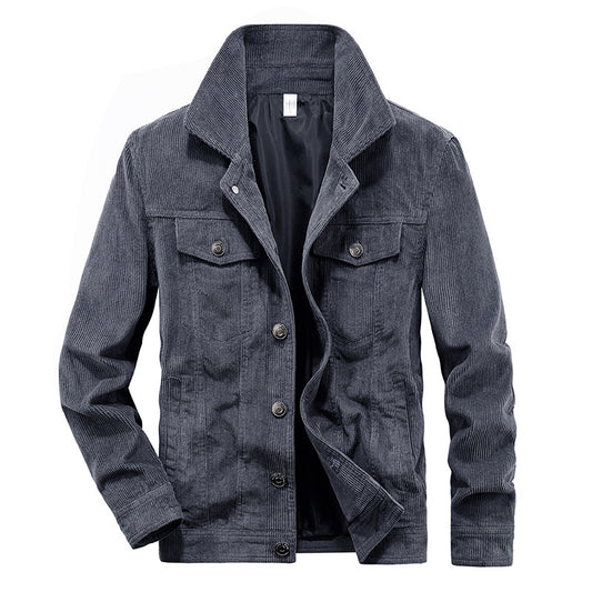 Vintage Corduroy Men's Spring And Autumn Thin Jacket
