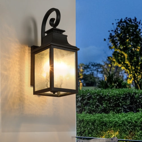 Large Outdoor Wall Light With Glass Supports Many Types Of Bulbs In 1 Pack Unavailable Platforms- Temu